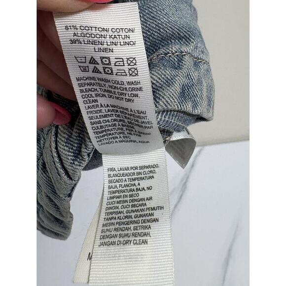 Lucky Brand Women's S Blue Military Denim Utility Vest 61% Cotton 39% Linen Zip - Picture 5 of 9